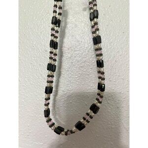 Unbranded Magnetic Beaded Necklace Versatile Ways to Wear Gray Pink white